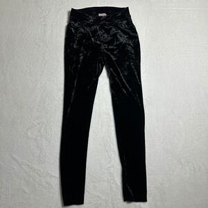 Juicy Couture Girls S Black Crushed Velvet Leggings Size 7/8 Y2K Holiday Luxe